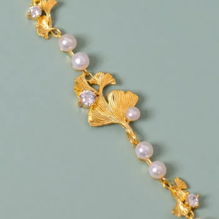 Light Inlaid Pearl Bangles Original Gentle
