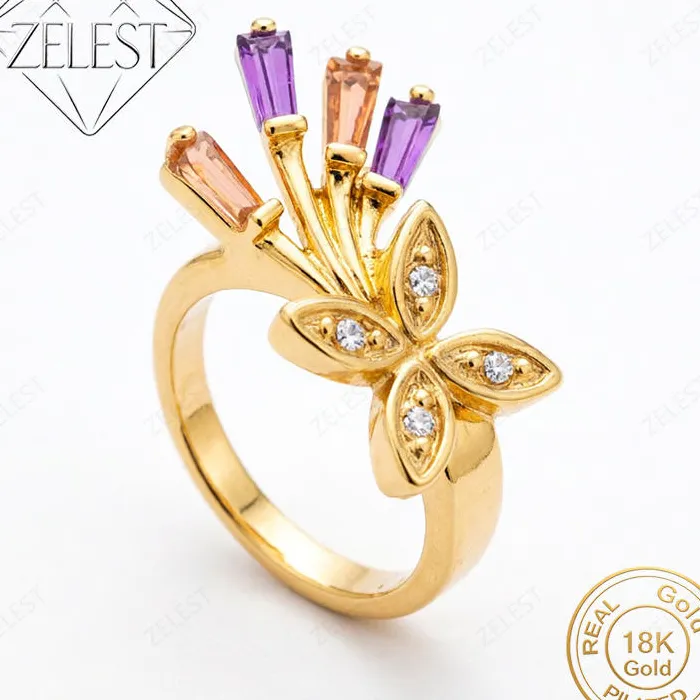 Elegant 925 Sterling Silver 18K Gold