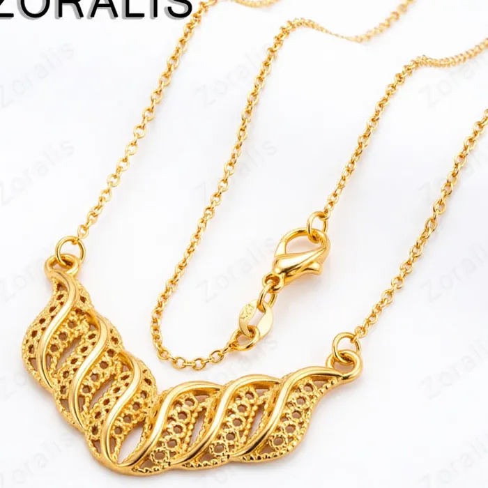 18K Gold Leaf Necklaces Woman Fashion