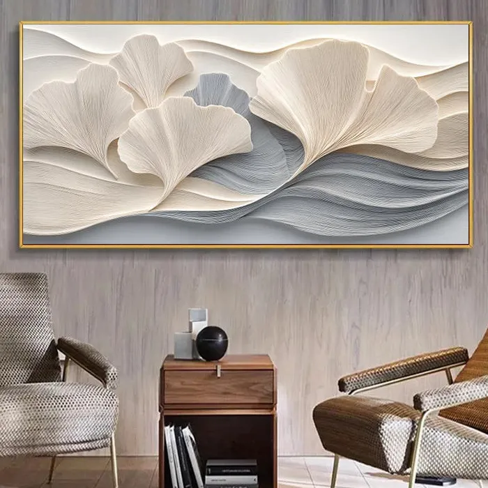 Elegant Modern Abstract Ginkgo Leaf Canvas