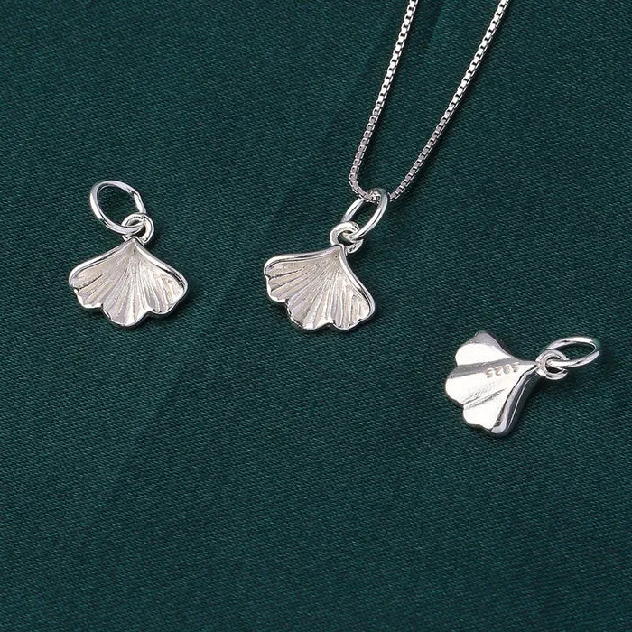 925 Silver Charms Ginkgo Leaf Pendant