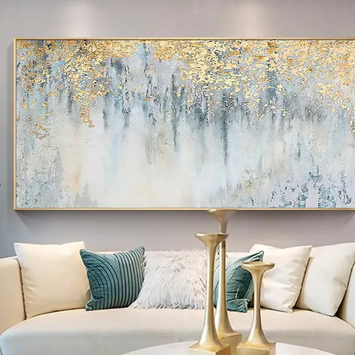 Abstract Gold Leaf Oil Painting On