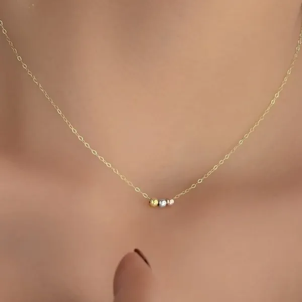 Skyrim Three Beads Necklace Gold Choker