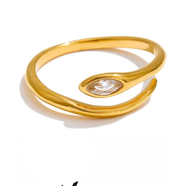 Snake Adjustable Ring Gold & Platinum