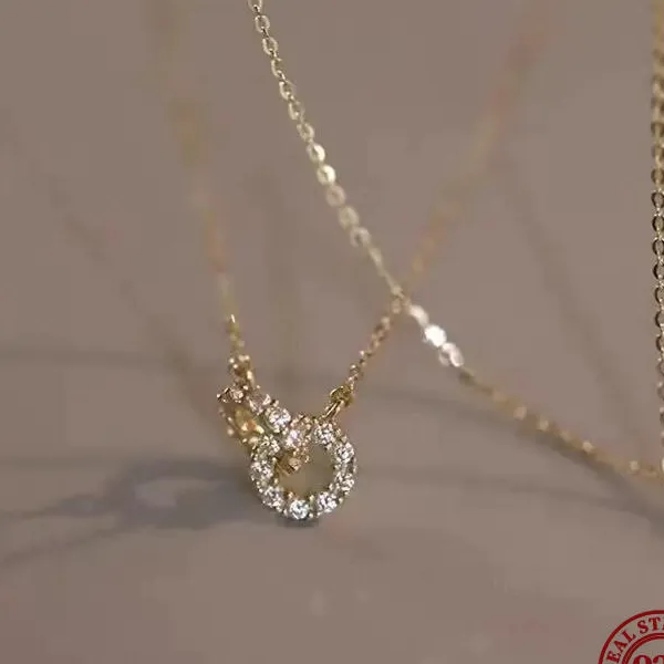LGKGL 925 Sterling Silver Necklace 14K