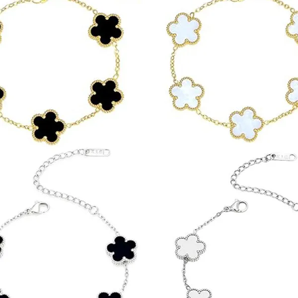 Lucky Clover Hand Bracelets Sided Flowers