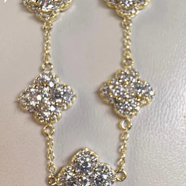 Rrjzz Clover Moissanite Bracelet D VVS1