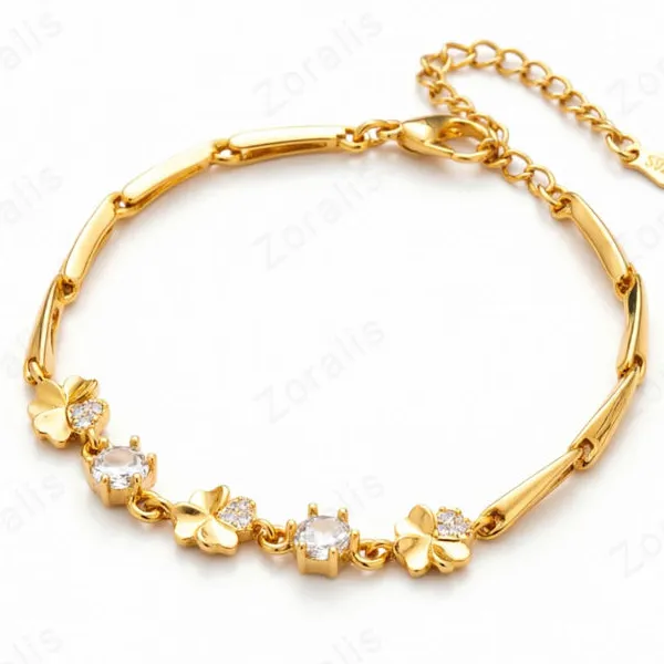 Gorgeous 18K Gold Lucky Clover Bracelets