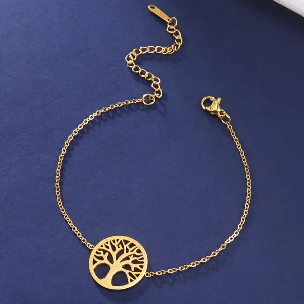 Tree of Life Bracelet Charm Gold