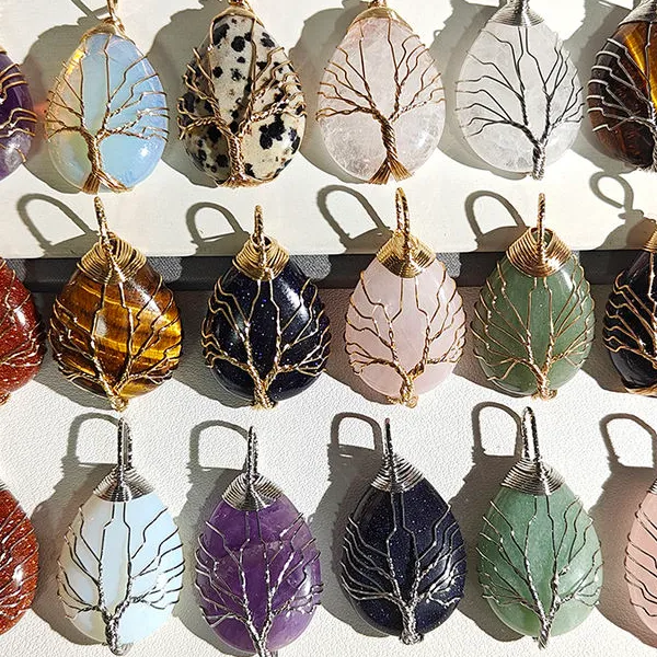 Crystal Pendants Tree of Life Amethysts