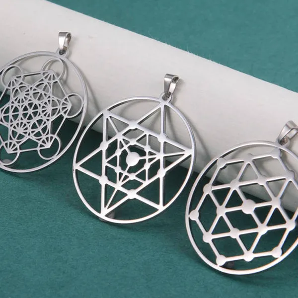 Metatron Cube Pendant Necklace Charms Jewelry