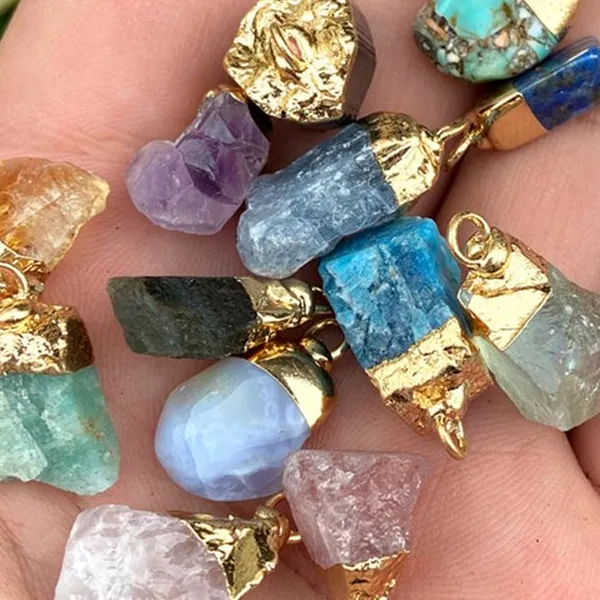 Mini Raw Pendant Labradorite Agat Amethsyts