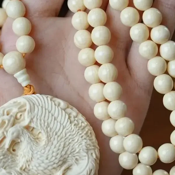 Mammoth Ivory Handmade -Sided Dragon Phoenix