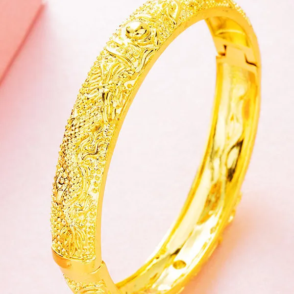 Dragon Phoenix Buckle Bracelet 24K Gold