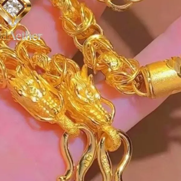 GoldAether Necklace Domineering 24K Gold Dragon
